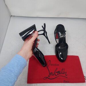 Christian Louboutin Jane Patent Strappy Slingback Pumps